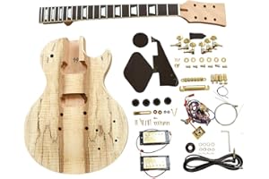 Coban Guitars Build your own DIY Guitar Kit UK LP710 Spalted Maple Veneer Gold Hardware Black Fittings