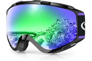 findway Maschera da Sci, Occhiali da Sci per Uomo Donna Teenager OTG Maschere Sci,Anti Nebbia 100% Anti-UV Maschera Sci,Adatto a Snowboard,Motocross e Altri Sport Invernali