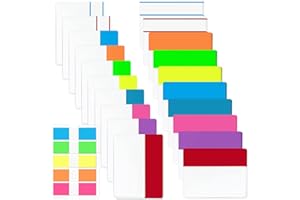 ERZEKRIM 400 Piezas Pestañas Adhesivas Marcadores de Paginas Pestañas de Indice Adhesivas de 2 Pulgadas Pestañas de Archivo Grabables y Reposicionables para Páginas de Libros o Marcadores, 10 colores
