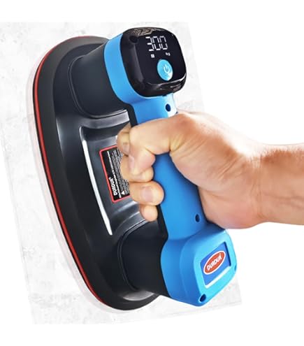 Procci Nieuwe Accu-Suignap voor Tegels, Glas, Marmer, Elektrische Zuignap Lengte 24 cm, 2 Motoren, 300 KG Zuigkracht, LCD-Scherm, 4500 mAh Batterij Tot 8 Uur