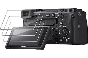 Haofun 3 Pezzi Pellicola Protettiva per Sony a6600/ a6400/ A6300/ a6100/ A6000/ A5000/ NEX-7/ 3N/ 5/ 6L per Vetro Temperato, 9H Ultra HD Vetro Temperato Film, Installazione Facile Senza Bolle
