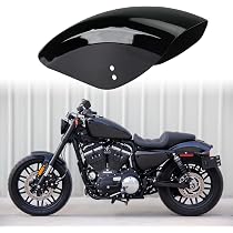 Parafango Anteriore Nero Lucido Per Harley Sportster 883/1200, Iron 1200, XL 48/72 – Dal 1988, Per Ruota 19" E Pneumatici 100/90-21, Facile Da Installare