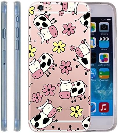 Dairy Cattle Cow iPhone 6s case, iPhone 6 case - Floral Pattern Ultra Thin TPU GEL Transparent Clear iPhone 6 6S Cover Skin 4.7”