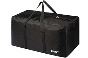 WEERY Reisetasche, 96L Groß Wasserdicht Reisetaschen, Leichte Faltbare Duffel Taschen für Weekender Herren Damen, Schwarz