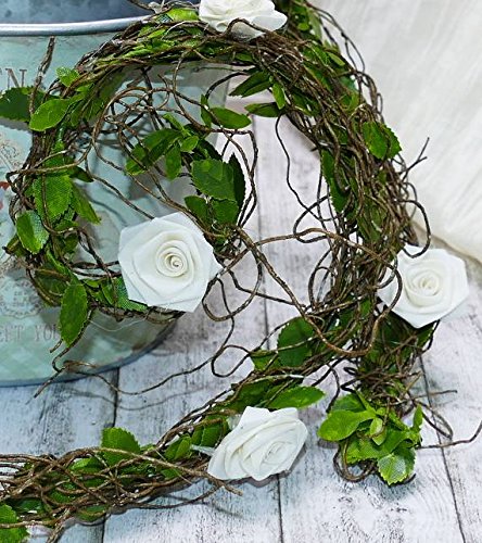 0,90m Mini- Rosenblattgirlande mit Rosen - 3