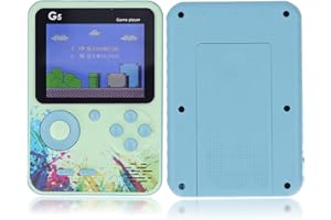 Cuifati Tragbare Spielkonsole, 3,0-Zoll-Farbbildschirm, Mini-Retro-Videospielkonsole mit 500 Klassischen FC-Spielen, 1020-mAh-Akku, Gameboy-Unterstützung für TV-Anschluss und 2 Spieler (Grün)
