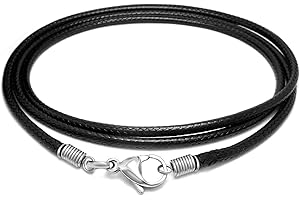 Beydodo Collier Corde de Cire 50-90 cm, Chaîne de Collier de Corde avec Fermoir pour la Fabrication de Bijoux de Bricolage 2.5mm Largeur