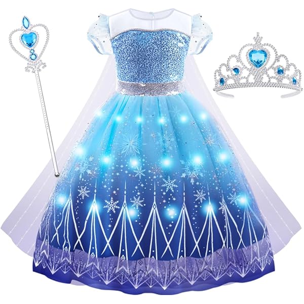 ELSA kinderschoenen met licht van 2 tot 12 jaar, prinsessenschoenen for kinderen, LED-lichtschoenen for meisjes, sneakers met klittenbandsluiting 27 -37EU binnenschoenen, buitenschoenen, sneakers(Cot