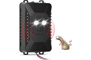 WUGEIN Mäuseabwehr Unter der Motorhaube für Automotoren, Batteriebetriebener Ultraschall Gegen Mäuse, Regenwasserdicht Mäuseschreck, Tierschonend Sicher mit LED Blitzlicht für Autos