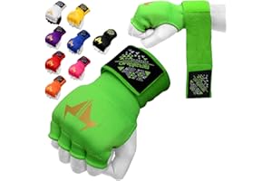 BRAMMO Boxing Hand Wraps Inner Gloves, Muay Thai MMA Martial Arts Punching Speed Bag Training Bandages, Quick Long Wrist Straps, Elasticated, Padded Fist Hand Protection, Handwraps