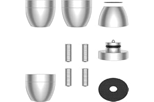 Tertullus 4 nóżki głośnika, czarne amortyzatory, aluminiowe, amortyzujące nóżki z kulką amortyzującą wstrząsy, tłumik drgań, z 4 śrubami + 8 x podkładki antypoślizgowe samoprzylepne (IF3033S-Silver)