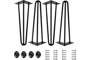 WYEWYE Gambe da tavolo da 40 cm, gambe da tavolo in metallo nero, gambe da tavolo in metallo, gambe da tavolo in metallo nero a 3 aste per mobili moderni, gambe da tavolo, gambe per sedie