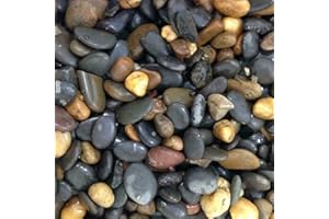 Yusee Fish Tank Aquarium Gravel Substrate Coloured, Mixed and Natural Aquatic Decorative Small Stones Pebbles Ideal for Plants (2KG, Natural)