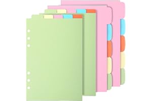 Teenitor 20pcs Vertical & Horizontal A5 Binder Dividers, 6-Hole Punched Colorful Ring Binders