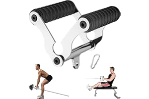 FASPUP T-Bar Row Poignée pour barre d'haltère longue en T 2 en 1 avec passants Fixation pour machines à câbles Poignée en V