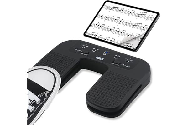 Tavsou Bluetooth Page Turner Pedal Teléfonos inteligentes y tabletas Recargable Pedales musicales (Plus)