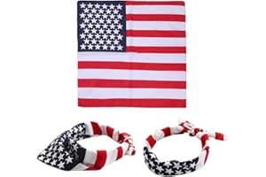 Bamboopack 3 bandanas con la bandera estadounidense, diadema de bandera de Estados Unidos, bandas para el pelo, pañuelos para la cabeza, bufandas, accesorios para el cabello, adorno unisex,