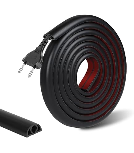 Mini Goulotte Câbles Autocollante Flexible 1m Gris - Cache Câbles Sol Et Mur, Hauteur 7mm Intérieur Extérieur