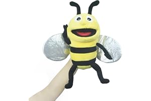 lilizzhoumax Simulation Bee Hand Puppet Plush Toy, Stuffed insect Animal Plush Bee Cute Role-Playing, Child Interactive Early Education Toys Home Decoration Animal Toys, Gift for Kids