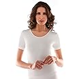 Liabel 2 Camiciola Donna Mezza Manica Caldo Cotone Girocollo Bianco Art. 02828/D26