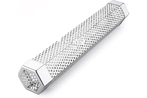 STOUCLA Räucherröhre, Edelstahl Räucherröhre für BBQ,für Gasgrill, Holzkohlegrills & Kugelgrill, Kohlegrill für aromatischer Rauchgeschmack im Fleisch, 31 cm