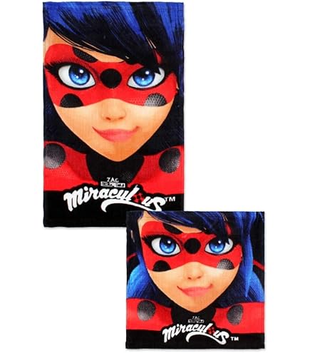 Serviette Miraculous Ladybug Serviette De Plage Miraculous Ladybug 70x120cm - 100% Coton - OEKO-TEX - Imprimé Fille Rouge Serviette Oeko-tex