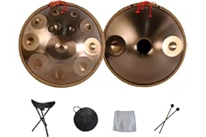SHATONG Handpan armonico Drum Hand Pan 9 10 12 14 Note Strumento a percussione Professionale Handpan in Acciaio con Borsa da Viaggio Decorazione in Corda e Mazze per Meditazione Yoga Zen