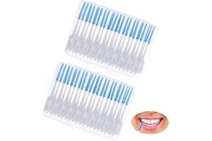 CLYHON 80 sztuk silikonowych, dwustronnych szczoteczek międzyzębowych, do bardzo wąskich przestrzeni między zębami