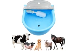 SVAUOUMU Cattle Drinker Waterer Trough,Water Troughs Livestock Sheep Water Trough Automatic Drinking Trough With Float Valve, for Cow Sheep Goat 4 L(Light blue)