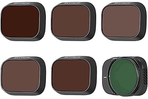 Uvafly Mini 3/Mini 3 Pro, set di filtri polarizzatori ND per obiettivo fotocamera, compatibile con accessori DJI Mini 3/Mini 3 Pro, confezione da 6 CPL ND8 ND16 ND32 ND64 ND128 (plastica)