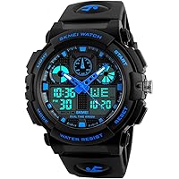 Skmei S-Shock Blue Multi-Functional Analog Digital Sports Watch for Men's & Boys