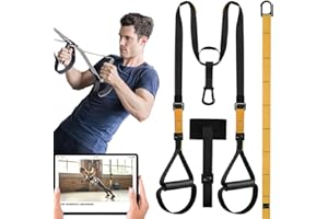 LISTHEN Trx Fitness Professionale, Cinghie Multifunzione Regolabili, Cavi per Allenamento in Sospensione, Sling Trainer, Trx Fitness da Casa per Calisthenics, Crossfit, Flessioni e Suspension Training