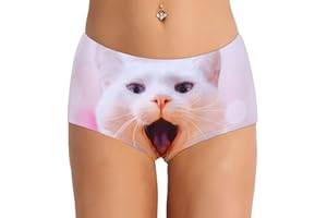 Agoky Damen Unterwäsche Slip Panties Brief Hipster mit lustigen Motiven Muster Aufdruck und Spruch sexy Dessous Hot Pants Hose Shorts