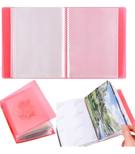 OTCRAFT Album Fotografico A6 Con 40 Pagine Trasparenti – Cartella Per Adesivi, Timbri, Fustelle E Foto, 28,5 X 16,2 Cm, Nero