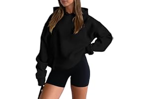 KISSMODA Women Hoodies Long Sleeve Kangaroo Pocket Pullover Trendy Basic Oversized Sweatshirts