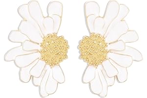 FDEETY Ohrringe Vintage Blumen Ohrstecker übertriebene übergroße Gänseblümchen Ohrringe Schmuck Geschenke für Frauen und Mädchen