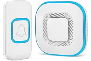 Timbre Inalámbrico, AIPOTEC Timbre Inalámbrico Exterior Impermeable IP55, Timbre Puerta de Casa, 1 Transmisor y 1 Receptores, 38 Melodías, Alcance a 300m, para interior, jardín, oficina, villa