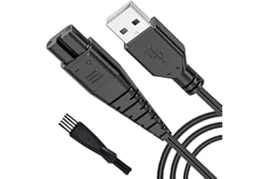 GROVL Charger Cable for Hatteker 1.5M, 5V USB Shaver Charger Cable with Cleaning Brush, Beard Trimmer Replacement Charging Lead Compatible with Hatteker RFC-588 RFC-598 RFC-692 RSCX-9598 RSCX-7568