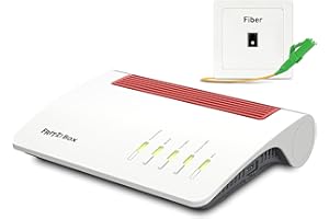 AVM Fritz!Box 5590 Fiber Edición International, Router de Fibra óptica hasta 3,6 Gbps, Wi-Fi 6, Banda Dual, Mesh, 4X LAN Gigabit, Puerto WAN de 2,5 Gigabit