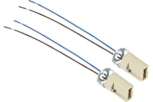 PATIKIL G9 Lumière Base Prise, 2 Paquet Céramique Lampe Ampoule Support Connecteur Éclairage Remplacement avec 140mm Câble Fil pour Halogène Incandescent LED Ampoule