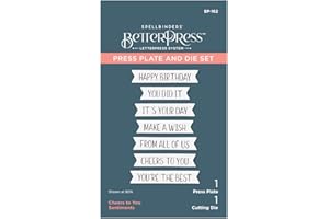 Spellbinders BP-162 Cheers to You Sentiments Press Plate & Die Set from Cheers to You Collection