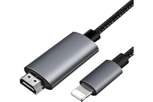 Effdrdfs HDMI Câble für iPhone- HDMI Konverter Câble für iPhone, 2m Telefon/Pad zu TV Câble Kompatibel mit i-Phone 14/12/11,X,8,7,6,5 und i-Pad Geräten, High Definition 1080P@60Hz