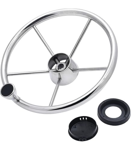 Volante Nautico OSCULATI 400 Mm Nero - Con Cono Universale Per Imbarcazioni - Foto 12