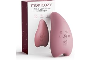 Momcozy A1 Pro amningsmassageapparat med snabb värme och djup vibration, hjälper till att lindra bröstsvullnad och främjar mjölkutpumpning, med minnesfunktion och snabb laddning