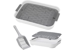 TAONGANUI Kaninchen Toilette mit Schaufel, Hasentoilette Klein Katzentoilette Kunststoff Gitterrost Kaninchen Klo Hamster Toilette Meerschweinchen Toilette Rabbit Litter Box