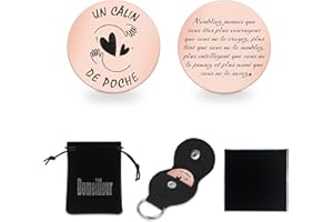 DOMEILLEUR Porte Clef Encourageant, Porte-Bonheur Cadeaux, Petit Câlin Chanceux Charme pour Patient Collègue Amies Famille Femme Homme Infirmière Noël Anniversaire Personnalisé Idee Cadeau Original