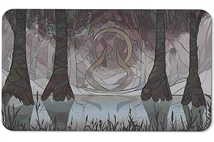 Paramint Swamp Mana Scenery, Stained Glass (Stitched) - MTG Playmat - Compatible with Magic the Gathering Playmat - Play MTG, YuGiOh, TCG - Original Play Mat Art Designs & Accessories