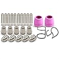 PLAXCON 24pcs AG-60 Consumables Electrode Tip Shield Cap Spacer Guide for AG60 SG-55 WSD-60 Plasma Cutting Torch Consumables CUT50 CUT50D Cut50DP Cut60 LGK60 Plasma Cutter Accessories