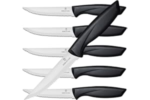 targzier Coltelli da cucina professionali, set di 6 coltelli da bistecca, coltello da bistecca in acciaio inox di alta qualità, coltello da tavola resistente, utensili da cucina in argento