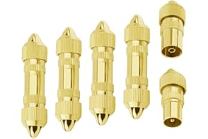 Greluma 10 Pezzi Kit Connettori Coassiali Antenna TV, Connettori Antenna TV Maschio e Femmina